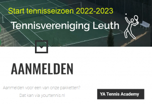 Start tennislessen seizoen 2022 - 2023 - Tennisvereniging Leuth -cod